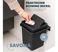 bremermann Seau à cosmétiques SAVONA avec support mural, 6 litres, noir