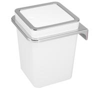 bremermann Seau à cosmétiques SAVONA avec support mural 6 litres plastique, carré blanc