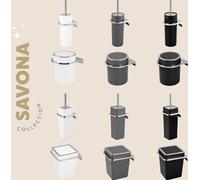 bremermann Seau à cosmétiques SAVONA avec support mural 6 litres plastique, carré noir