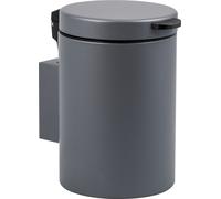 bremermann Seau à maquillage mural rond 3 litres avec support mural à coller ou à percer, gris
