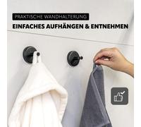 bremermann Série pour la salle de bain PIAZZA BLACK - Crochet pour serviette, set de 2, en acier inoxydable noir mat