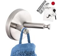 bremermann Série pour la salle de bain PIAZZA - crochet porte-serviette 2en1 avec set de collage, en acier inoxydable mat