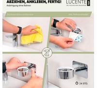 bremermann Série salle de bain LUCENTE TAPE - porte-savon sans percer - avec pastille adhésive, en verre et inox, chromé