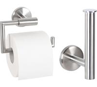 bremermann Série salle de bain PIAZZA Set de 2 - 1x support papier toilette et 1x support rouleau de rechange en inox mat