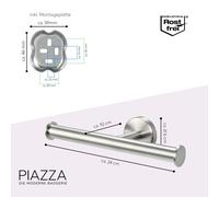 bremermann Série salle de bain PIAZZA - support papier toilette 2en1 en inox mat