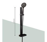 bremermann Set de barre de douche, incl. douchette, flexible de douche en acier inoxydable 1,75 m et barre 71,5 cm, set de douche complet, noir