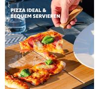 bremermann Set de quatre pizzas 3 pièces en bambou | acier inoxydable avec poignées en bambou
