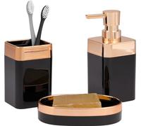 bremermann Set de salle de bain 3 pcs. SAVONA, plastique, set d'accessoires de salle de bain