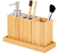 bremermann Set de salle de bain 4 pièces, bambou, set d'accessoires de salle de bain avec étagère