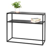 bremermann Table Console avec étagère, étagère sur Pied, Tabouret à Fleurs en métal (Noir)