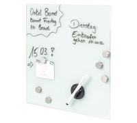 bremermann Tableau magnétique avec façade en verre, inscriptible, 6 aimants, 1 marqueur, 1 porte-marqueur, tableau mémo (blanc)