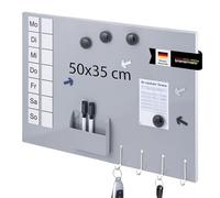 bremermann Tableau magnétique en métal inscriptible avec nombreux accessoires (gris clair)