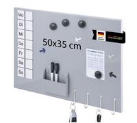 bremermann tableau magnétique en métal, inscriptible, nombreux accessoires, laqué gris clair