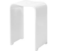 bremermann Tabouret de Douche en Acrylique, env. 33 x 27,5 x 48 cm (l x p x h) avec poignée Creuse, Forme Ergonomique, Charge maximale 130 kg (Acrylique-Blanc/Brillant)