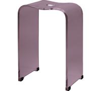 bremermann Tabouret de bain, tabouret de douche en acrylique, env. 33 x 27,5 x 48 cm, ergonomique transparent mauve