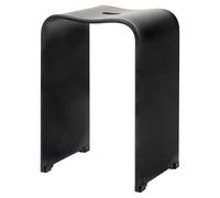 bremermann Tabouret de Douche en Acrylique, env. 33 x 27,5 x 48 cm (l x p x h) avec poignée Creuse, Forme Ergonomique, Charge maximale 130 kg (Noir Acrylique/Mat)