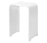 bremermann Tabouret de Douche en Acrylique, env. 33 x 27,5 x 48 cm (l x p x h) avec poignée Creuse, Forme Ergonomique, Charge maximale 130 kg (Acrylique-Blanc/Brillant)