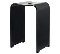 bremermann Tabouret de Douche en Acrylique, env. 33 x 27,5 x 48 cm (l x p x h) avec poignée Creuse, Forme Ergonomique, Charge maximale 130 kg (Noir Acrylique/Brillant)
