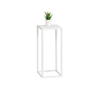 bremermann Tabouret de fleurs en métal - Colonne de fleurs moderne idéale pour le salon, le couloir et le bureau - Étagère peu encombrante pour décoration et plantes d'intérieur - En métal blanc