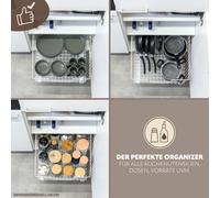 bremermann Tiroir pour armoire de 30 cm de large, tiroir télescopique au sol avec étagère, tiroir de cuisine, chromé