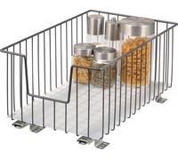 bremermann Tiroir pour armoire de 30 cm de large, tiroir télescopique au sol avec étagère, tiroir de cuisine, chromé
