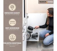 bremermann Tiroir pour armoire de 40 cm de large, tiroir télescopique au sol avec étagère, tiroir de cuisine, blanc