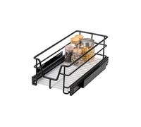 bremermann Tiroir télescopique 30 cm avec étagère, tiroir de cuisine à équiper, tiroir d'armoire en métal, noir