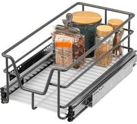 bremermann Tiroir télescopique 30 cm avec étagère, tiroir de cuisine à équiper, tiroir d'armoire en métal, gris