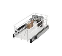 bremermann Tiroir télescopique 30 cm avec étagère, tiroir de cuisine à monter ultérieurement, tiroir d'armoire en métal, blanc