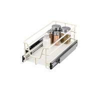 bremermann Tiroir télescopique 30 cm avec étagère, tiroir de cuisine, avec rails télescopiques, idéal pour la cuisine, la salle de bain & la chambre à coucher, en métal (Blanc crème)