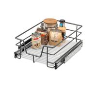 bremermann Panier coulissant pour armoire, largeur 40 cm, avec tablette, rails télescopiques, panier coulissant idéal pour la cuisine et la salle de bain, en métal (Gris)