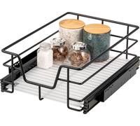 bremermann Tiroir télescopique 40 cm avec étagère, tiroir de cuisine à équiper, tiroir d'armoire en métal, noir