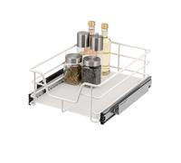 bremermann Tiroir télescopique 40 cm avec étagère, tiroir de cuisine pour équipement ultérieur, tiroir d'armoire en métal, blanc