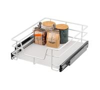 bremermann Tiroir télescopique 45 cm avec étagère, tiroir de cuisine à monter ultérieurement, tiroir d'armoire en métal, blanc