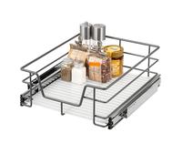 bremermann Tiroir télescopique 45 cm avec étagère, tiroir de cuisine, avec rails télescopiques, idéal pour la cuisine, la salle de bain & la chambre à coucher, en métal (Gris)