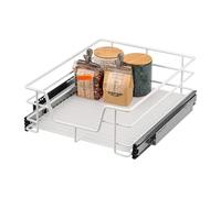 bremermann Tiroir télescopique 45 cm avec étagère, tiroir de cuisine à monter ultérieurement, tiroir d'armoire en métal, blanc