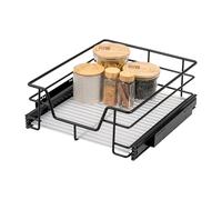 bremermann Tiroir télescopique 45 cm avec étagère, tiroir de cuisine, avec rails télescopiques, idéal pour la cuisine, la salle de bain & la chambre à coucher, en métal (Noir)