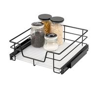 bremermann Tiroir télescopique 50 cm avec étagère, tiroir de cuisine, avec rails télescopiques, idéal pour la cuisine, la salle de bain & la chambre à coucher, en métal (Noir)