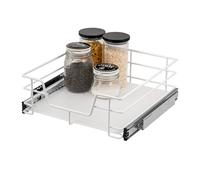 bremermann Tiroir télescopique 50 cm avec étagère, tiroir de cuisine, avec rails télescopiques, idéal pour la cuisine, la salle de bain & la chambre à coucher, en métal (Blanc)