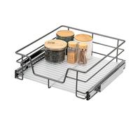 bremermann Tiroir télescopique 50 cm avec étagère, tiroir de cuisine, avec rails télescopiques, idéal pour la cuisine, la salle de bain & la chambre à coucher, en métal (Gris)