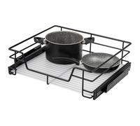 bremermann Tiroir télescopique 60 cm avec étagère, tiroir de cuisine à équiper, tiroir d'armoire en métal, noir