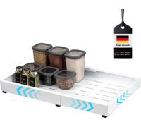 bremermann Tiroir télescopique avec étagère, extensible, largeur de 43-67 cm, à coller ou à percer, en métal blanc