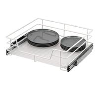 bremermann Tiroir télescopique, largeur 60 cm, avec tablette, rails télescopiques, tiroir coulissant idéal pour la cuisine et la salle de bains, en métal (Blanc)