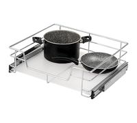 bremermann Tiroir télescopique, largeur 60 cm, avec tablette, rails télescopiques, tiroir coulissant idéal pour la cuisine et la salle de bains, en métal (Chrome)