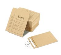 Bremorou Lot de 100 petits sacs en papier marron 6 x 9 cm À remplir Mini autocollant Pour graines, pièces de monnaie, bijoux, Noël