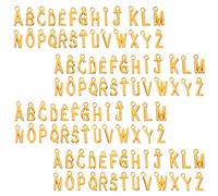 Bremorou Lot de 104 breloques en forme de lettres dorées - Lettre G - Pour breloques - Lettres de A à Z - Petit alphabet - Mini métal - Pour colliers, bracelets, travaux manuels
