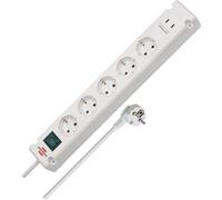 Bremounta Bloc de Prises avec 2 Prises de Charge USB C 5 Voies Blanc 3 m H05VV-F3G1.5