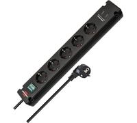 Brennenstuhl Bloc de prises Bremounta H05VV-F3G1.5 5 prises + 2 prises de charge USB-C Noir 3 m