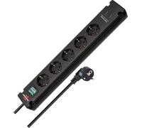 Bremounta H05Vv-F3G1.5 Bloc De Prises Avec 2 Prises De Charge Usb C 5 Voies Noir 3 M[DYB980714]