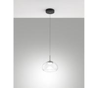 Brena - Suspension Simple Transparente De Fabas Luce - Led 10W À Intensité Variable - Plafonnier - Diamètre 22 Cm